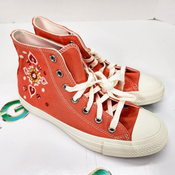 Converse Ctas High Top Women's Shoes For Orange Sneakers Canvas Casual A02203F - Picture 2 of 7